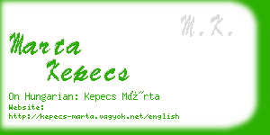 marta kepecs business card